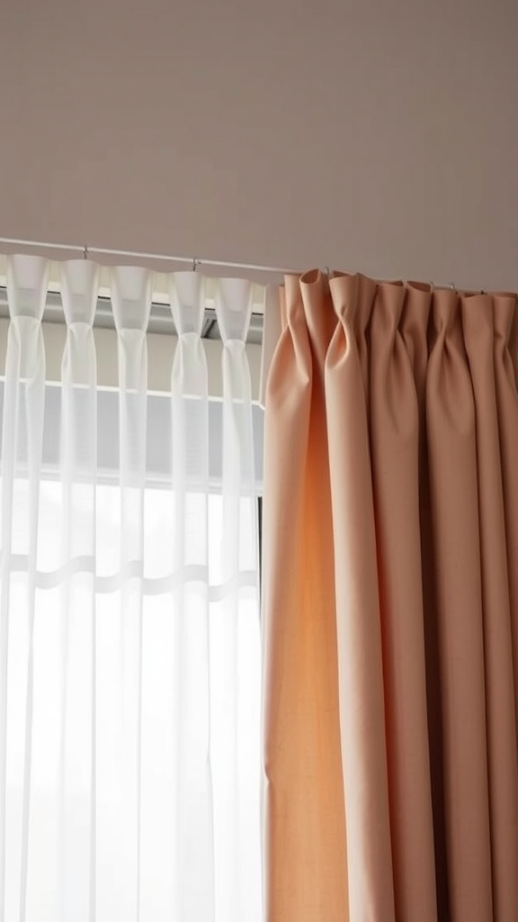 Image of curtains with pleats, showcasing sheer and heavier fabrics.