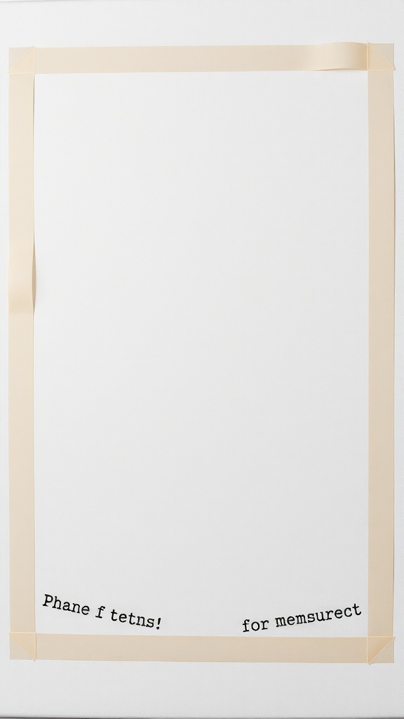 A blank canvas with tape outlining a grid for painting.