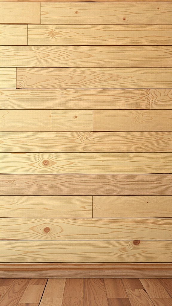 Wall with a rustic wood grain texture.