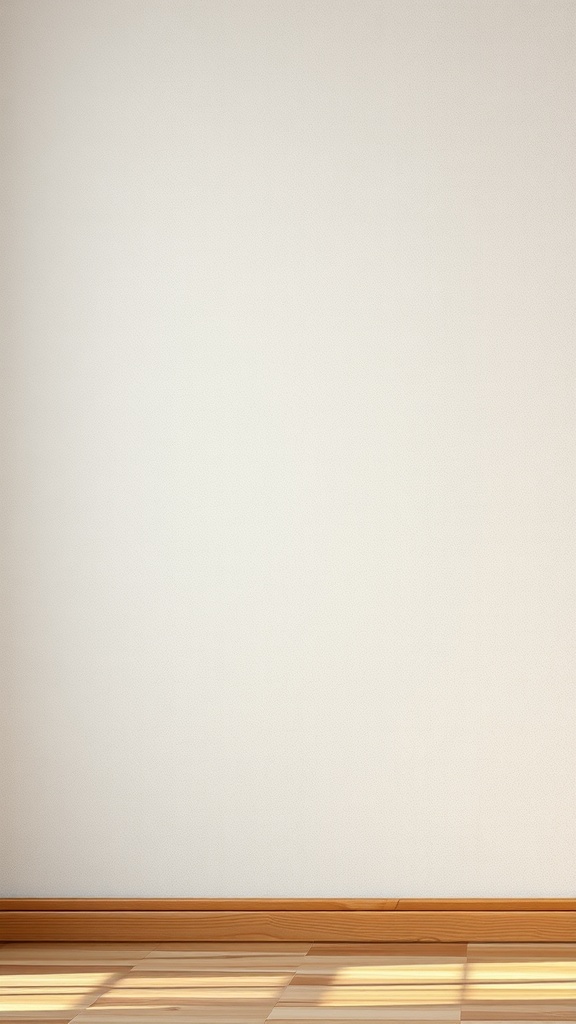 A close-up view of a textured wall resembling fabric, with wooden flooring below.